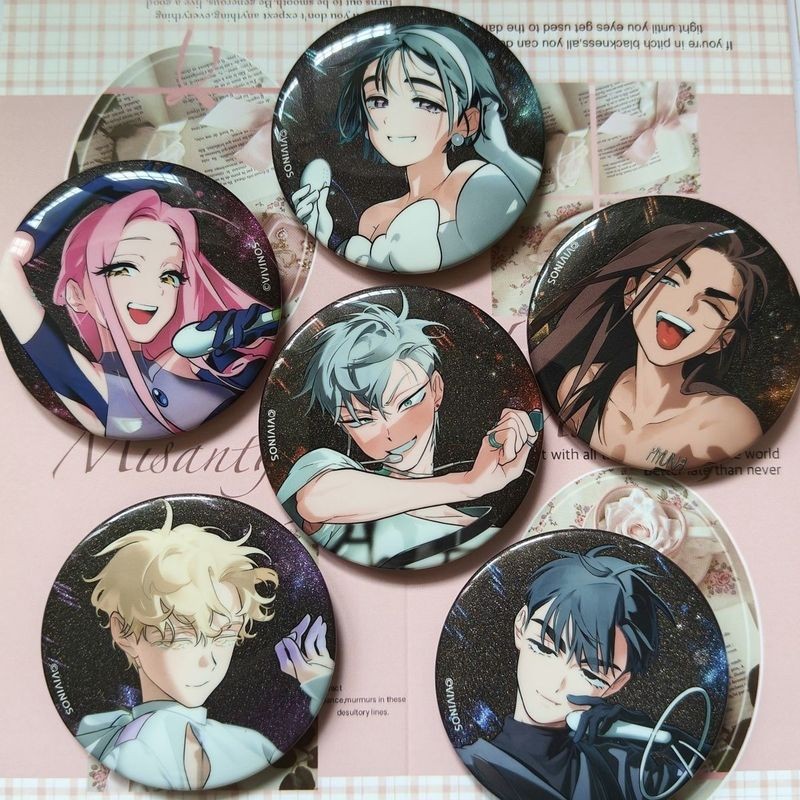 Alien Stage Ivan cho đến Luka 58mm Bộ sưu tập Huy hiệu Anime Huy hiệu Nhân vật Pin cho người hâm mộ và người sưu tập