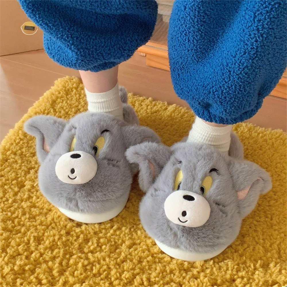 XIXITIAO Dép Cotton Sang Trọng Ấm Áp Dễ Thương Nam Nữ Mùa Đông Cặp Đôi Thoải Mái Trong Nhà