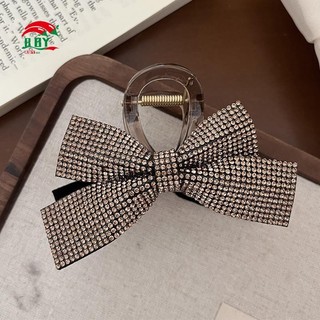 Kẹp tóc nơ kim cương lấp lánh và kẹp cá mập lớn, phong cách Hàn Quốc dành cho phụ nữ
