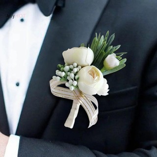 Hoa Mô Phỏng Tươi Corsage & Boutonnière - Phụ kiện dành cho chú rể và phù dâu trong đám cưới