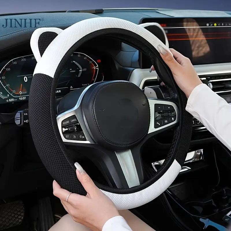 JINHF Phim Hoạt Hình Tai Bọc Vô Lăng Ô Tô Chống Trơn Trượt Thích Hợp Cho Nhiều Loại Xe Ô Tô Hút Mồ Hôi Thoáng Khí Chống Mài Mòn Chống Trơn Trượt HOT