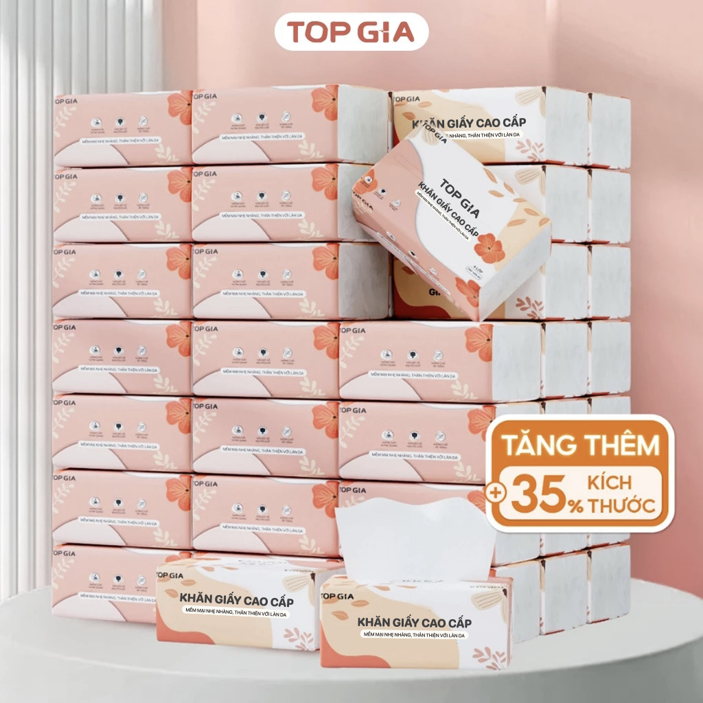 Giấy ăn rút Top Gia Sắc Hạ thùng 30 gói 4 lớp dập vân 4D chắc chắn siêu ...