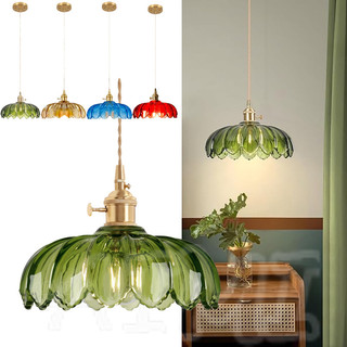 AIMI Đèn Chùm Cổ Điển Kính Nhiều Màu Chụp Đèn Trang Trí Nội Thất Đèn Treo Trần Thích Hợp Cho Phòng Ăn Phòng Khách Phòng Ngủ Hành Lang