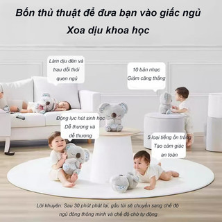 【BabyJoy】đồ chơi koala phát sáng,Búp bê Koala, Có Đèn và Nhạc Du Ngủ Nhẹ,Giúp Bé Vào Giấc Ngủ Ngon