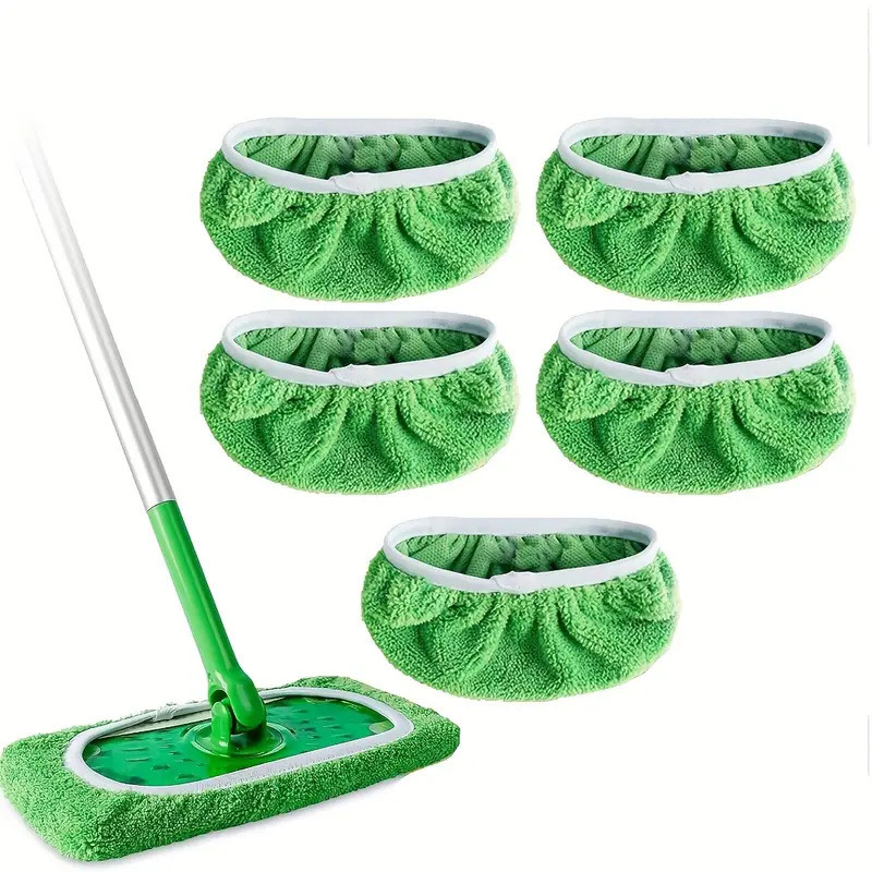 5 CÁI Tấm lót thay thế cây lau nhà phẳng Vải lau nhà lông cừu san hô có thể tái sử dụng