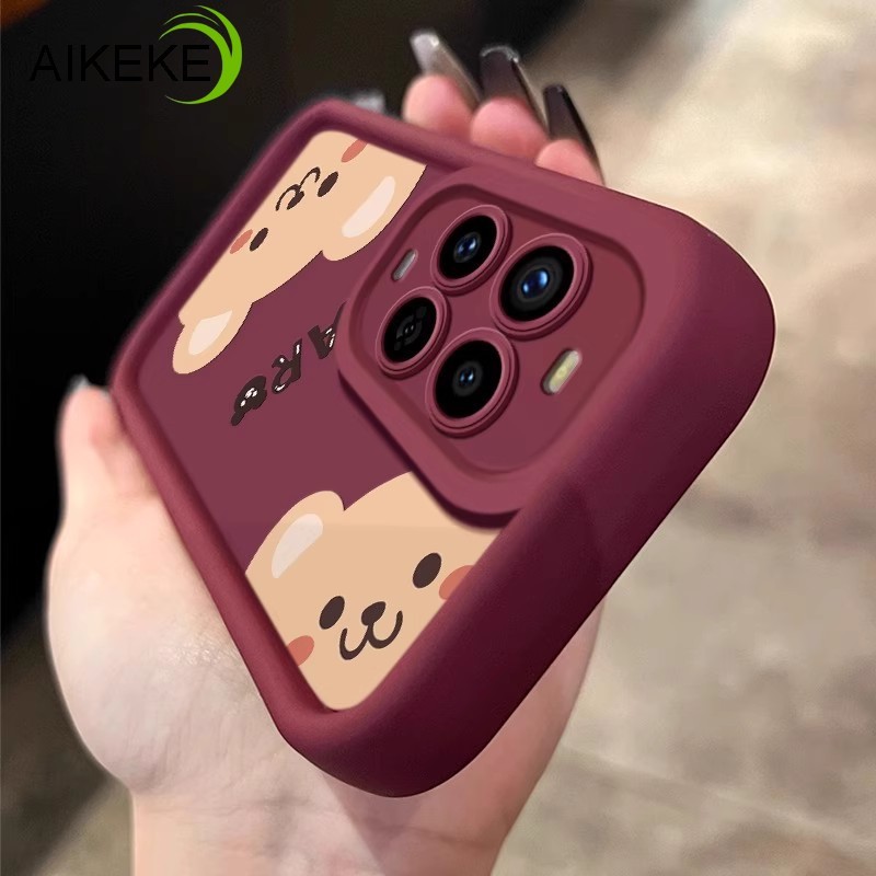 Ốp điện thoại hình gấu nâu dễ thương 3D hoạt hình dễ thương cho Xiaomi Mi 10 10s 9 9T Pro 8 Poco M6 Plus X4 X3 GT X2 M2 F2 Pro Vỏ điện thoại mờ màu kẹo chống sốc Vỏ mềm chống rơi
