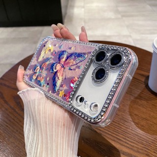 Phim Bảo Vệ Ống Kính Kim Cương Bướm Đám Mây Ngôi Sao Ốp Lưng Điện Thoại iPhone 17Promax 17Pro 16Promax 12 13 14 15 Pro Max Chống Sốc Nữ Điện Thoại Di Động