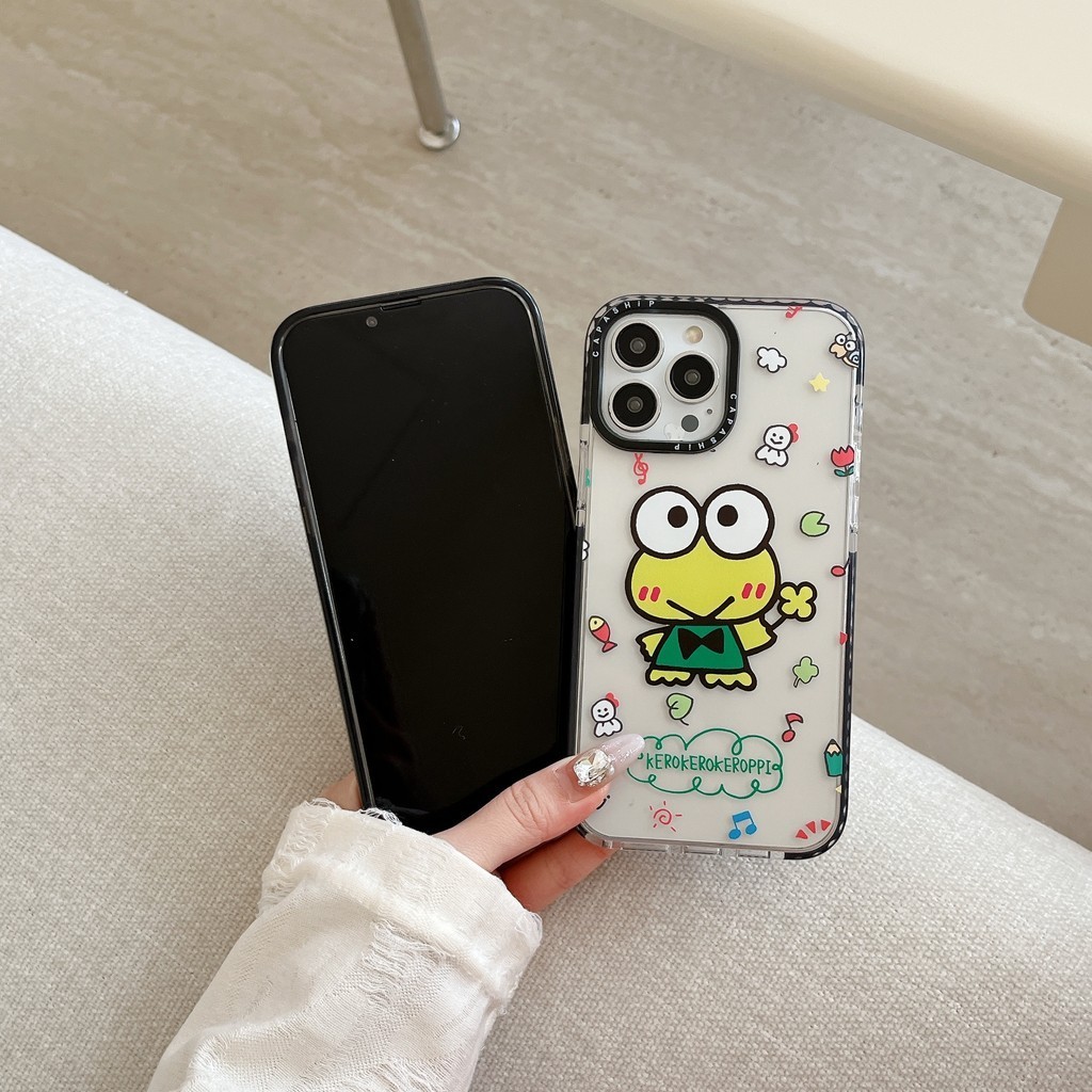 CAPASHIP Dễ Thương Keroppi Hello Kitty KAWAII MOI Hoạt Hình Ếch Nhật Bản Vỏ Mềm Hàn Quốc Vỏ Tương Thích Cho iPhone 17 Pro Max Air Plus 16 / 15 / 14 / 13 / 12 / 11 / XR / X / XS / SE / 8 / 7 / 6
