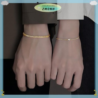 ZMONH 2 Chiếc Đơn Giản Thời Trang Tinh Tế Vòng Tay Cho Cặp Đôi Unisex Cao Cấp Cảm Giác Trái Tim Vòng Tay Trang Sức Phụ Kiện Valentines Quà Tặng