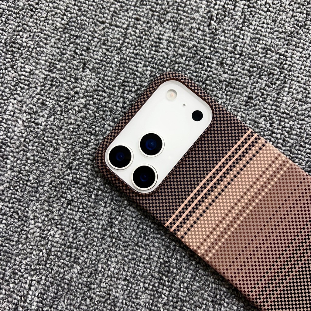 Ốp Điện Thoại Sợi Carbon Từ Tính Cho iPhone 17 pro max air Frosted Kevlar Grain Siêu Mỏng PC Chống Sốc Vỏ Bảo Vệ