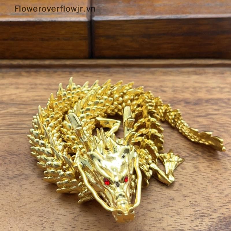 FJ Tượng Rồng Quà Tặng Sáng Tạo Hợp Kim 3D Rồng Có Thể Xoay Rồng Thủ Công Món Quà Trang Trí HOT