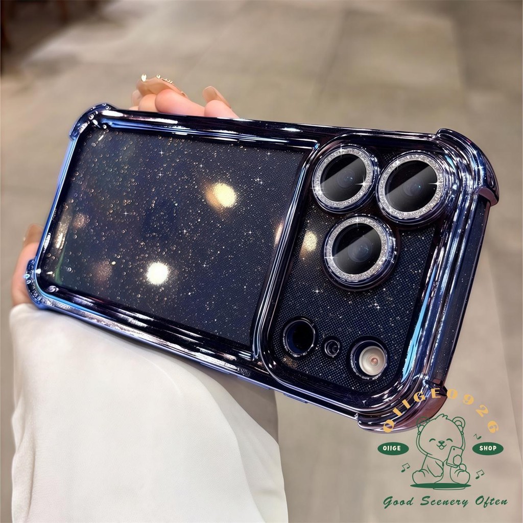 【 Ốp lưng iPhone17 】 Vỏ điện thoại lấp lánh mạ túi khí iphone17 Pro Max 16 15 14 13 12 cho vỏ iPhone Vỏ mềm silicon TPU chống sốc