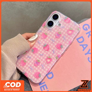 Thích hợp cho Samsung A07 A17 A06 A55 A05S A05 A54 A52 A12 A35 A25 A24 A13 A03 A73 S21FE S23FE S24FE S25ultra A50 A15 A14 Nơ dâu tươi và tinh tế IMD điện thoại TPU chống sốc