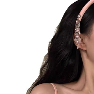 Kính hoa hồng ngọt ngào với băng đô phong cách Mông Cổ và chuông nhỏ, phụ kiện tóc thời trang