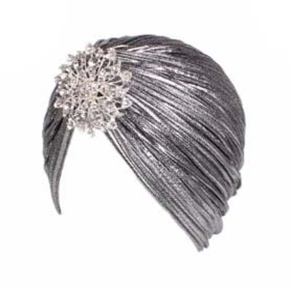 Mũ xếp nếp nữ FUJIZOU, Mũ xếp ly Bandana sang trọng Ấn Độ, Mũ hóa trị thoải mái Mũ quấn đầu Mũ len co giãn Chăm sóc tóc
