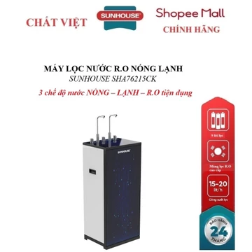 Máy lọc nước R.O nóng lạnh SUNHOUSE SHA76215CK, 3 chế độ nước NÓNG – LẠNH – R.O tiện dụng, Bộ lọc 9 cấp lọc sạch nước