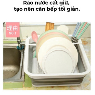 Kệ Bát Đĩa Gấp Gọn Cao Cấp Buna, Nhựa Chất Lượng, Ngăn Muỗng Đũa Buna