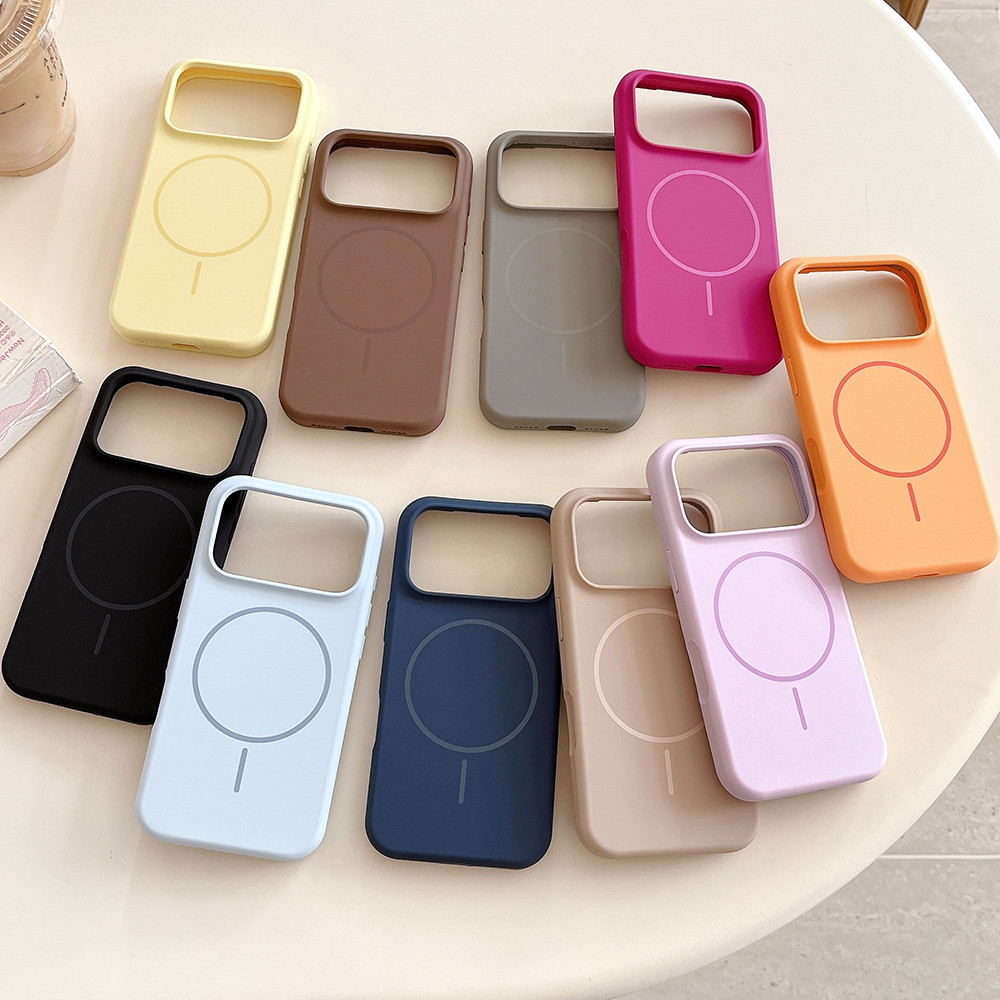 Ốp điện thoại silicon lỏng màu mận từ tính cho iPhone 17 Pro Max 17 Air 16 Plus 15 14 13 12 11 Vỏ bảo vệ chống sốc