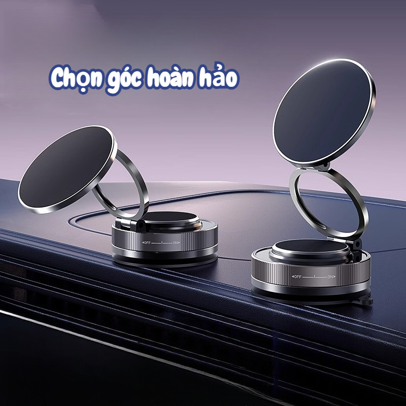 Giá Đỡ Điện Thoại Ô Tô Từ Tính 360° - Đế Hút Chân Không Chắc Chắn, Điều Chỉnh Linh Hoạt, Chống Rung Hiệu Quả