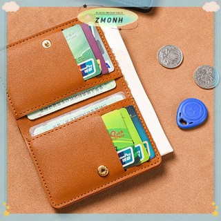 ZMONH Da Màu Trơn Ví Nhỏ Dành Cho Nữ Ngắn Đơn Giản Ví Nữ Có Nút Siêu Mỏng Túi Đựng Thẻ Tín Dụng Ví Đựng Tiền Xu