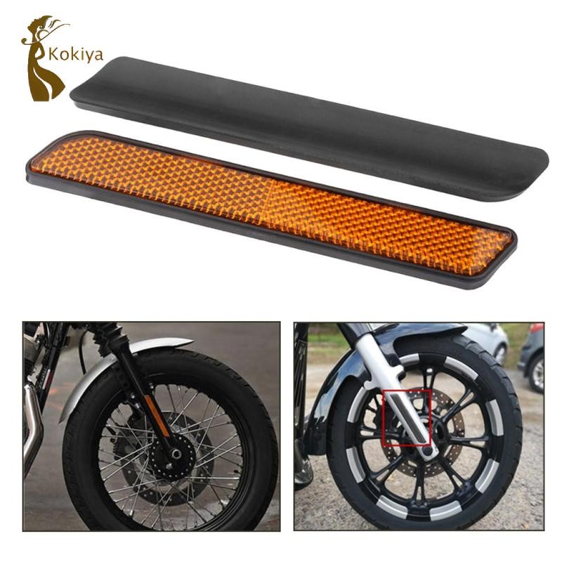 2 Bộ phản quang chân phuộc trước cho Harley Sportster 883 1200 XL Vàng