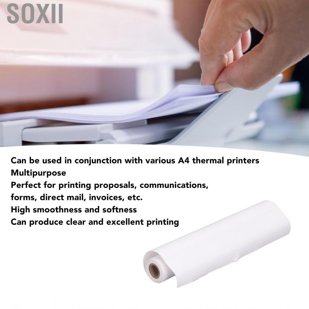 Soxii A4 Máy in nhiệt giấy 210 x 30 mm cho cuộn đa mục đích di động với bản in rõ ràng nhà văn phòng lý tưởng nhà văn phòng