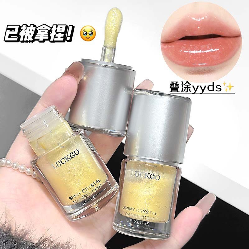 LUCKGO Shining Crystal Trong Suốt Son Bóng Dưỡng Ẩm Gương Dưỡng Ẩm Lớp Giả-Makeup Thu Đông Trang Điểm Làm Đẹp Son Môi
