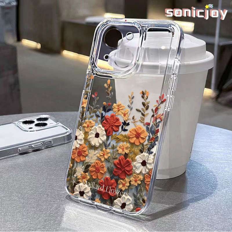 Ốp Điện Thoại Maillard Tranh Sơn Dầu Hoa Cúc Thích Hợp Cho IPhone 11 12 13 14 15 16 Pro Max X XR XS Max 7Plus 8Plus Ốp Silicon Trong Suốt Thời Trang-SY
