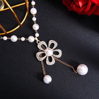 Vòng cổ ngọc trai phù hợp với áo len và dây xích, style Trung Hoa đơn giản,ideal cho mùa thu đông