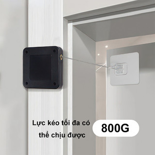 Bộ dụng cụ đóng cửa tự động hoàn chỉnh, bao gồm hộp dây rút và phụ kiện dán tường, dễ dàng tự lắp đặt trong 5 phút