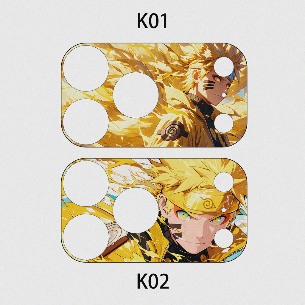 2 Chiếc] Dành Cho iPhone 17 Pro / 17 Pro Max DIY Mềm Mờ Camera Giấy Dán Phim / Anime Naruto Uzumaki Hinata In Chống Trầy Xước Bảo Vệ Camera