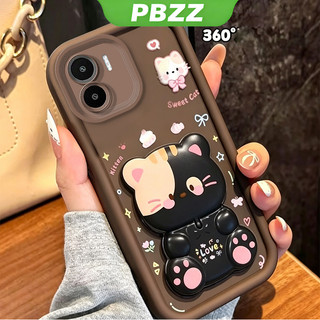 Ốp Lưng Cho Redmi A1 A2 PLUS POCO C50 C51 4G Vỏ Điện Thoại Vỏ Mềm Silicon Chống Sốc Thiết Kế Mới Thẩm Mỹ Có Giá Đỡ 360° Gương trang điểm mèo dễ thương cho bé gái JTXMMZJ