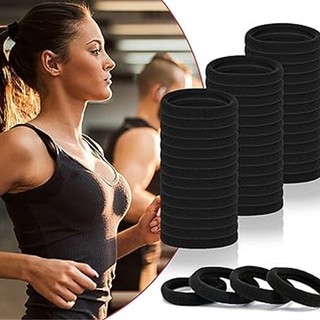 50 / 100 / 200 Chiếc Dây Buộc Tóc Co Giãn Cao Cho Nữ - Dây Buộc Tóc Liền Mạch Màu Đen Đuôi Ngựa Giá Đỡ