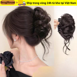 SNUGHOUSE Tóc búi/tóc giả búi móng vuốt, xoăn tự nhiên, nâu đen, phụ kiện tóc tổng hợp