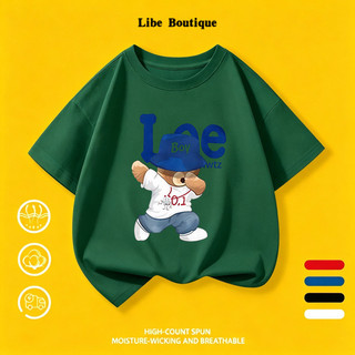 (Giao hàng trong 24 giờ) Áo Thun Unisex In Gấu Dễ Thương, Thoáng Mát Thấm Mồ Hôi, Nhiều Màu