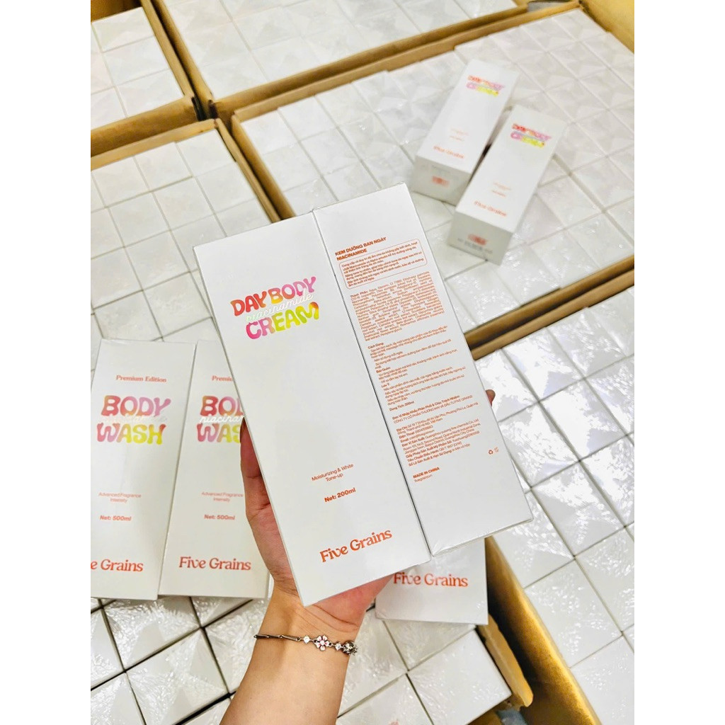 Kem nâng tone body Five Grains dưỡng trắng da cấp ẩm làm sáng da tức thì body cream