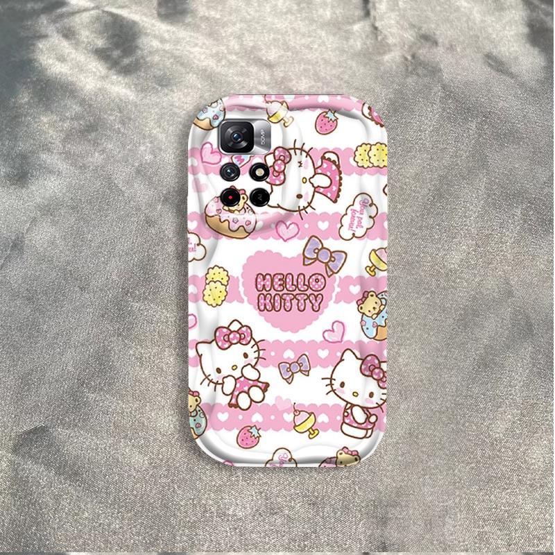 Ốp Silicon Hoạt Hình Cho Redmi 10 Note 11 11S 12 Pro 4G 3D Phụ Kiện Vỏ Điện Thoại Mềm TPU Kitty Girl Sinh Viên Chống Sốc Ốp Lưng