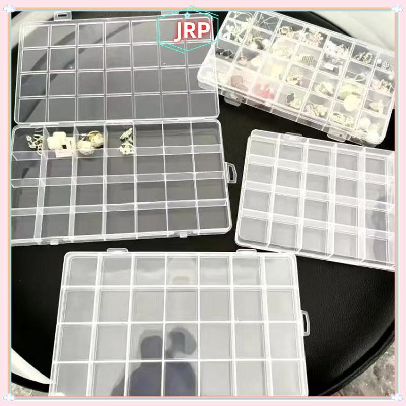 JRP 24 Khe Cắm Móng Decal Hộp Bảo Quản Móng Tay Nghệ Thuật Phụ Kiện Hộp Bảo Quản Lưới Có Thể Tháo Rời Móng Tay Nghệ Thuật Kim Cương Giả Hộp Trang Sức Phụ Kiện JRP