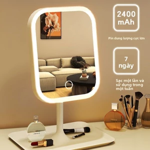 Gương trang điểm để bàn có đèn LED - Gương Mini nhỏ gọn phong cách Hàn Quốc cho phòng ngủ học sinh