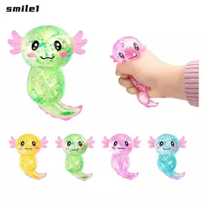 Đồ chơi Squishy Axolotl SMILE, Đường lấp lánh lấp lánh đầy Squishy Căng thẳng lấp lánh, Kết cấu làm dịu dễ thương Hình dạng dễ thương Đồ chơi cảm giác giảm căng thẳng để giảm lo âu căng thẳng
