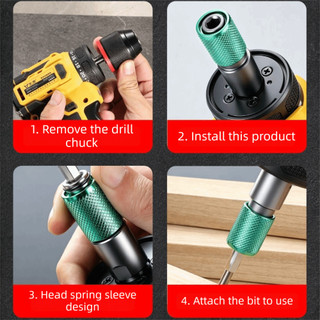 Bộ chuyển đổi máy khoan điện SENRTY, Đường kính 6,5mm Kích thước ổ đĩa 1 / 2 inch Phụ kiện chuyển đổi công cụ điện, Gia công chính xác Kích thước ổ đĩa 3 / 8 inch Bộ chuyển đổi giao diện đa năng