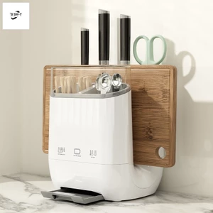 Giá đỡ dao hình chữ U có hộp đựng đũa - Dụng cụ sắp xếp máy tính để bàn nhà bếp cho thớt