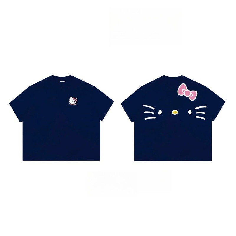 （Giao hàng 24h）Angela áo phông nữ màu xanh navy form rộng áo girl phố style xinh bigsize Angela áo thun mùa hè