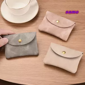 Túi đựng thẻ SAMO, Ví đựng tiền xu nhiều thẻ màu trơn, Hộp đựng thẻ Mini bằng da PU di động