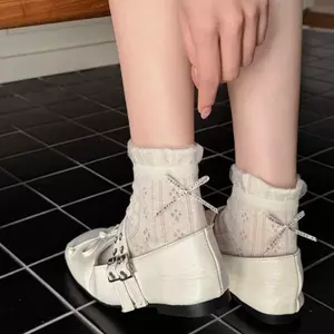Tất Nữ Mùa Hè Mỏng Phong Cách Thoáng Khí Rỗng Ngọt Ngào Ren Ống Ngắn Chống Trơn Trượt Tất Thấp
