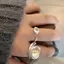 LUImo Mạ Bạc Quả Bóng Lớn Mở Vòng Pha Lê Có Thể Điều Chỉnh Sáng Bóng Không Gây Dị Ứng Trang Sức Cho Tốt Nghiệp Quà Tặng Mặc Tiệc Hàng Ngày SBS