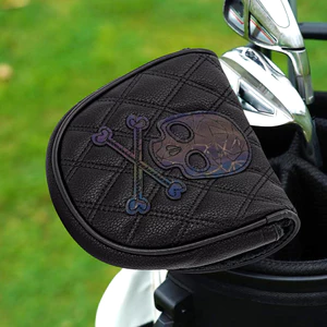 Golf Vừa Chèn Thanh Bao Hình Bán Nguyệt Putter Bao Dày Đầu Lâu Thêu Chất Lượng Cao Bóng Đầu Nắp Bao