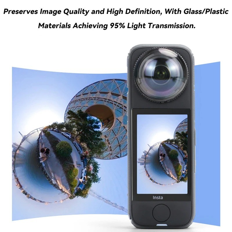 Tương thích với Insta 360 X4 Air X5 X3 Vỏ bảo vệ ống kính toàn cảnh Kính cường lực Chống trầy xước Vỏ bảo vệ chống rơi Ống kính bảo vệ