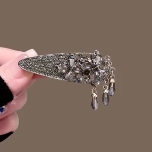 MAUROPOLI Pha Lê Cao Cấp Bướm Tua Rua Tóc Kẹp Bên Cạnh Đầu Trước Nổ Mỏ Vịt Kẹp Tinh Tế Niche Kẹp Tóc Phụ Kiện Tóc