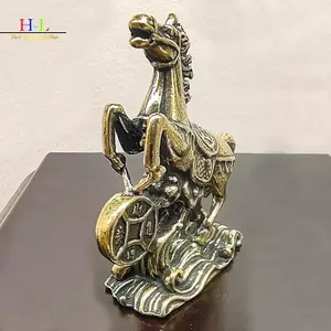 HL Đồng Ngựa Bước Trên Đồng Xu Luy Tượng Phong Thủy Bàn Thu Nhỏ Thủ Công Bộ Sưu Tập Các Bức Tượng Nhỏ LMWU